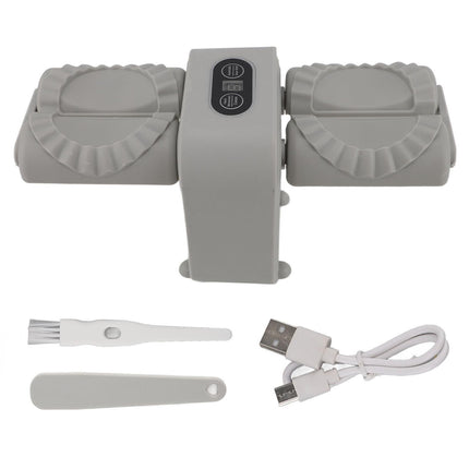 Double Head Automatic Dumpling Maker Mould Electric Dumpling Maker Machine Dumpling Wrapper Tool for Home Kitchen Restaurant Grey