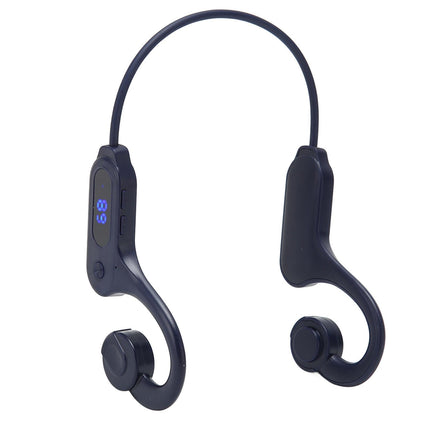 Bone Conduction Headphones Bluetooth 5.3 LED Digital Display IPX5 Waterproof Wireless Earphones for Sports Blue