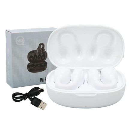 Wireless Earbuds Noise Reduction Bluetooth 5.3 Wireless Sports Earphones with Earhooks for Sports Work White