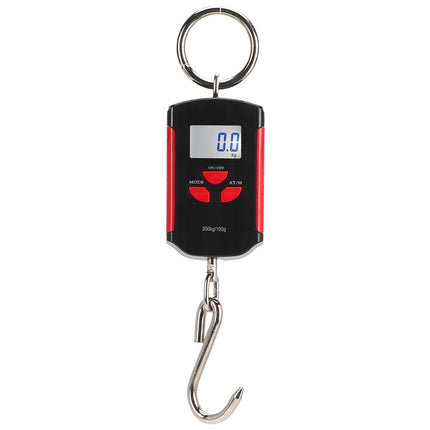 Portable Electronic Hanging Scale Digital LCD Backlit Display kg/lb/JIN 200KG W/HookRed Frame