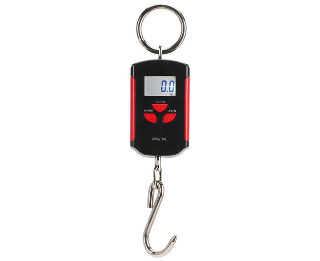 Portable Electronic Hanging Scale Digital LCD Backlit Display kg/lb/JIN 200KG W/HookRed Frame