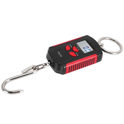 Portable Electronic Hanging Scale Digital LCD Backlit Display kg/lb/JIN 200KG W/HookRed Frame