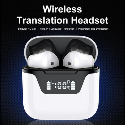 Language Translator Earbuds Bluetooth Support 144 Languages Translation Wireless Translator Earphone White