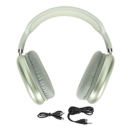 Wireless Bluetooth Headphones Adjustable Foldable Headsets with Microphone for Laptop Phone Work School Travel Sports Green