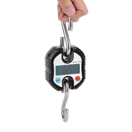 WeiHeng Portable Crane LCD Digital Electronic Hook Hanging Scales Loop Weighing Balance Black