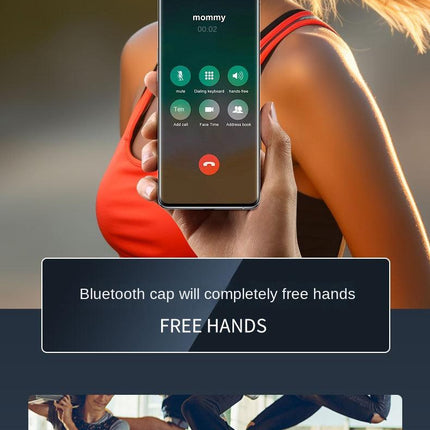 Black Wireless Bluetooth Hat - Sports Cap with Dual Speakers, Bluetooth 5.4,Outdoor Music Hat for Running,Jogging,and Sports