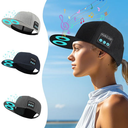 Dark Blue Wireless Bluetooth Hat - Sports Cap with Dual Speakers, Bluetooth 5.4,Outdoor Music Hat for Running,Jogging,and Sports