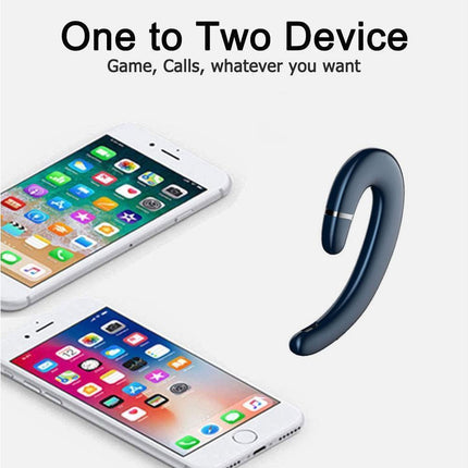 Ear Hook Wireless Headphones - Non Ear Plug - Single Ear Noise Cancelling Headset with Mic