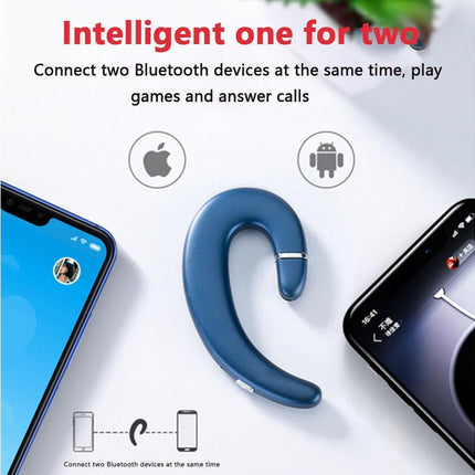 Ear Hook Wireless Headphones - Non Ear Plug - Single Ear Noise Cancelling Headset with Mic