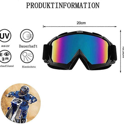 Motorcycle Goggles Ski Goggles UV Anti-fog Goggles with Double Foam Padding for Outdoor Activities Skiing Cycling Snowboarding