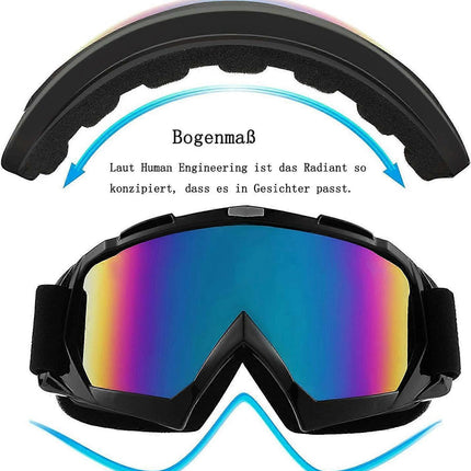Motorcycle Goggles Ski Goggles UV Anti-fog Goggles with Double Foam Padding for Outdoor Activities Skiing Cycling Snowboarding