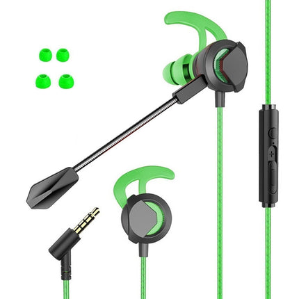 1Set Earbuds Earphone with Mic Universal In-ear Wired Sports Headsets for Game-Green