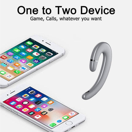 Ear Hook Wireless Headphones - Non Ear Plug - Noise Cancelling Single Ear Headset with Mic