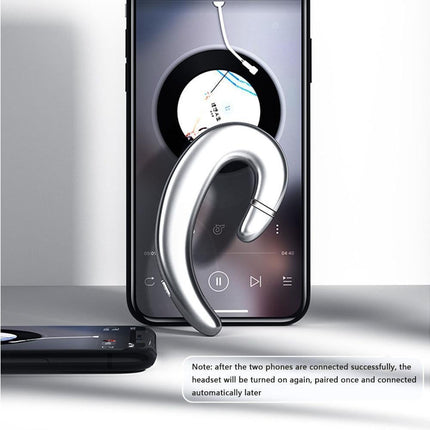 Ear Hook Wireless Headphones - Non Ear Plug - Noise Cancelling Single Ear Headset with Mic