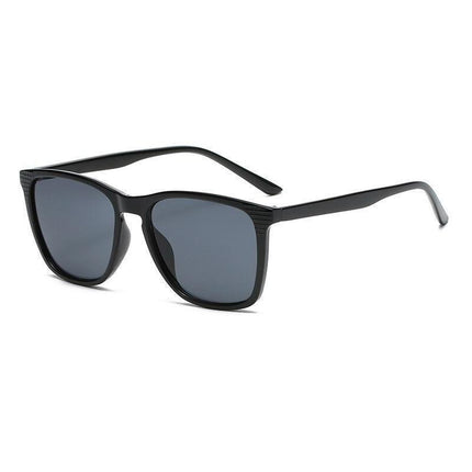 Retro Sunglasses Women Men Fashion Square Sun Glasses Ladies Luxury Brand Female  Male UV400 - Bright Black