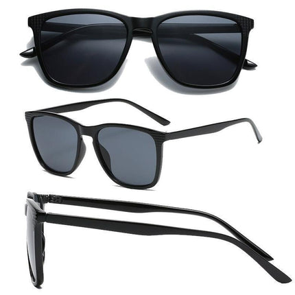 Retro Sunglasses Women Men Fashion Square Sun Glasses Ladies Luxury Brand Female  Male UV400 - Bright Black