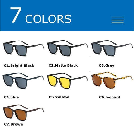 Retro Sunglasses Women Men Fashion Square Sun Glasses Ladies Luxury Brand Female  Male UV400 - Bright Black