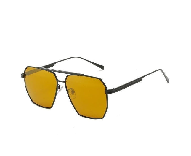 Retro Oversized Square Polarized Sunglasses for Women Men Vintage Double Bridge Shades UV400 Classic Large