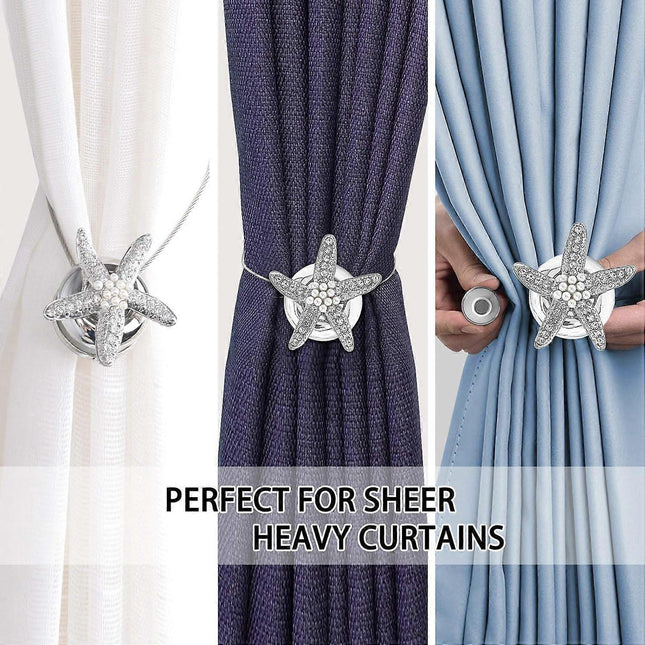 Set of 2 crystal hangers with silver padlocks for curtain buckles – product detail