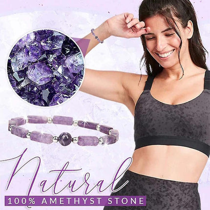Women Body Purifying Amethyst Slimming Natural Amethyst Bracelet Healing Crystal Therapy Bracelet For Pain Relief Fatigue