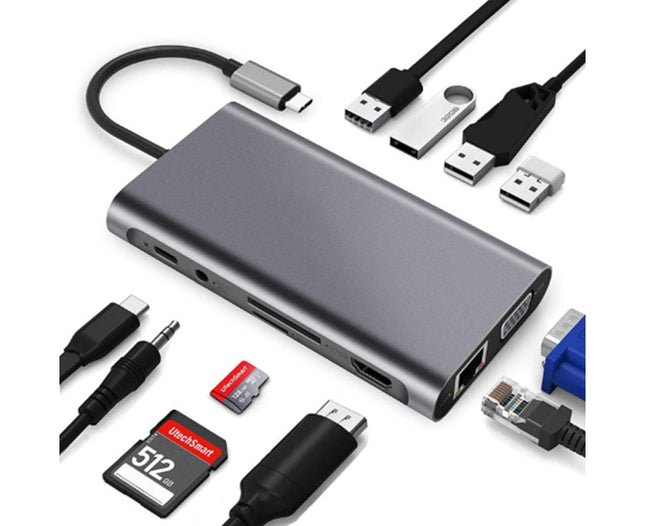 Type-c Docking Station 11 In One with Hdmi Network Card Multi-in-one Converter Usb Hub Expansion Dock for