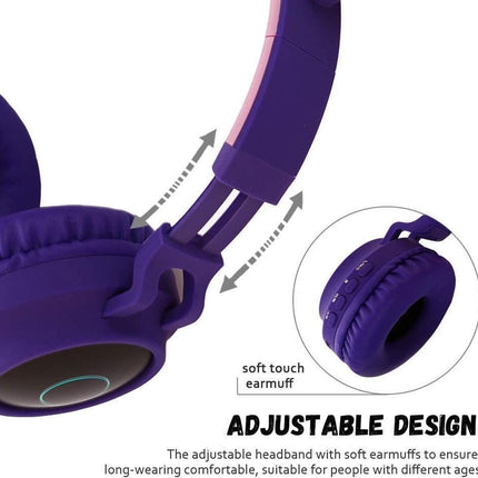 babies Bluetooth Cat Ear Headphones Foldable Stereo Wireless Headphones
