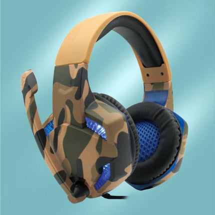 Wired Luminous Camouflage Gaming Headphone Headset for Computer Gameellow ABS