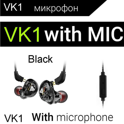 QKZ VK1 Wired In-Ear Earphones Bass HiFi Earbuds Sports Headphones with Mic-Transparent White
