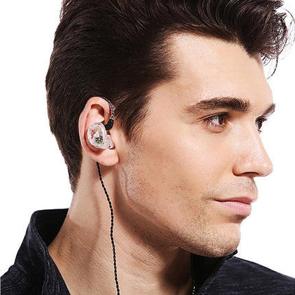 QKZ VK1 Wired In-Ear Earphones Bass HiFi Earbuds Sports Headphones with Mic-Transparent White
