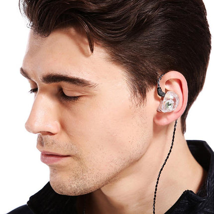 QKZ VK1 Wired In-Ear Earphones Bass HiFi Earbuds Sports Headphones with Mic-Transparent White