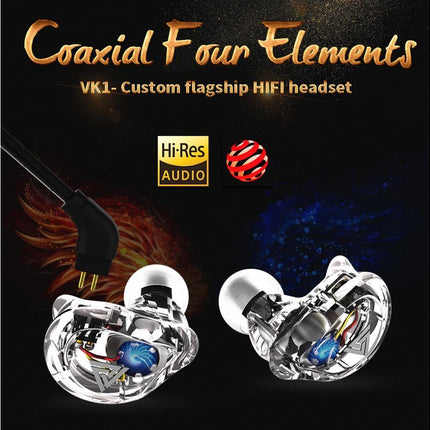 QKZ VK1 Wired In-Ear Earphones Bass HiFi Earbuds Sports Headphones with Mic-Transparent White