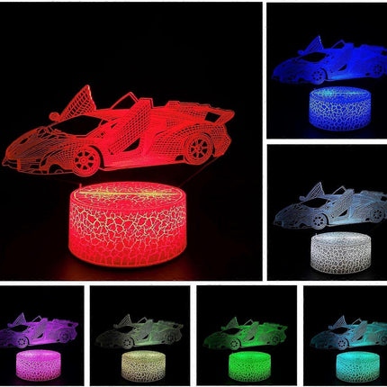 3D Optical Illusion Night Light Visual Creative LED Desk Lamp Remote and Touch Control 7 or 16 Color Changes USB Powered