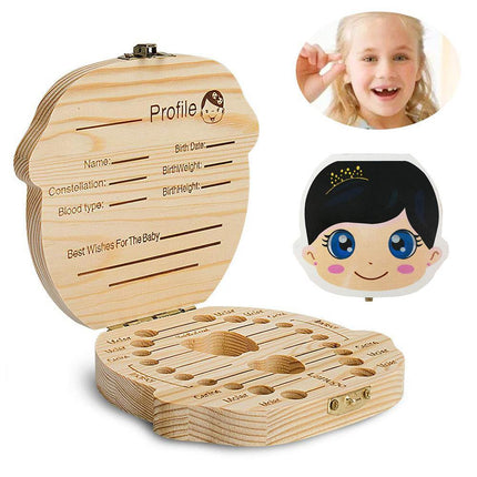 Babies Tooth Box Keepsake For Girls,Wooden Tooth Storage And Saver Box For Lost Teeth girl