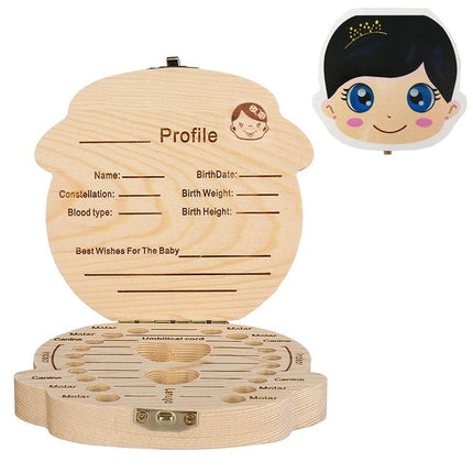 Babies Tooth Box Keepsake For Girls,Wooden Tooth Storage And Saver Box For Lost Teeth girl