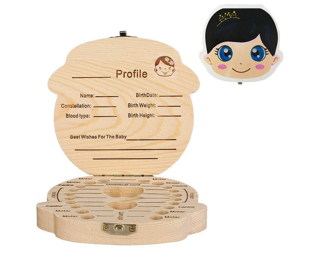 Babies Tooth Box Keepsake For Girls Wooden Tooth Storage And Saver Box For Lost Teeth girl – product detail