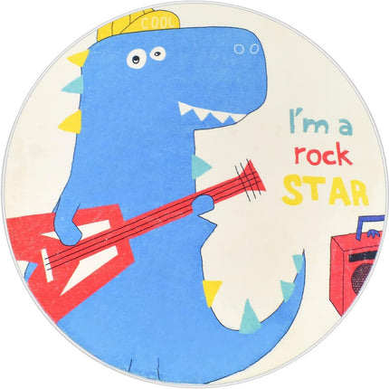Babies Room Carpet 91cm Round Dinosaur Carpet Cute Bedroom Rug Boys Room Decor Non Slip Babies Rug Babies Play Mat