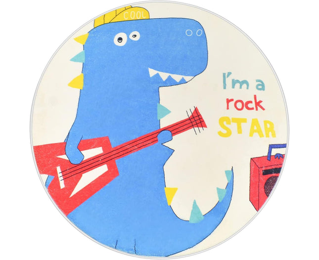 Babies Room Carpet 91cm Round Dinosaur Carpet Cute Bedroom Rug Boys Room Decor Non Slip Babies Rug Babies
