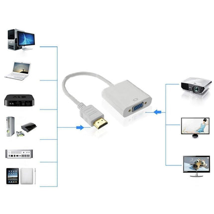 1080P HDMI-compatible Male to VGA Female Adapter Converter Video Cable Cord for PC HDTV DVD - Black