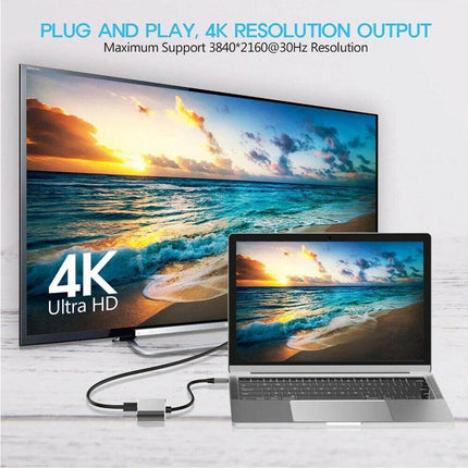 4 in 1 USB Type-C to  HDMI-compatible VGA Card Reader Ports Hub Adapter for MacBook Pro - Black