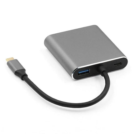 4 in1 Type C to Dual HDMI-compatible USB 3.0 4K Display Adapter Converter for MacBook Pro - Grey