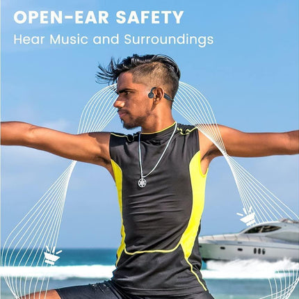 Air Open Ear Bone Conduction Headphones Wireless Bluetooth 5.0 with Mic