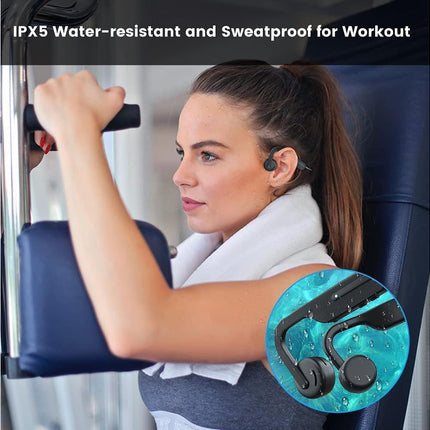 Air Open Ear Bone Conduction Headphones Wireless Bluetooth 5.0 with Mic