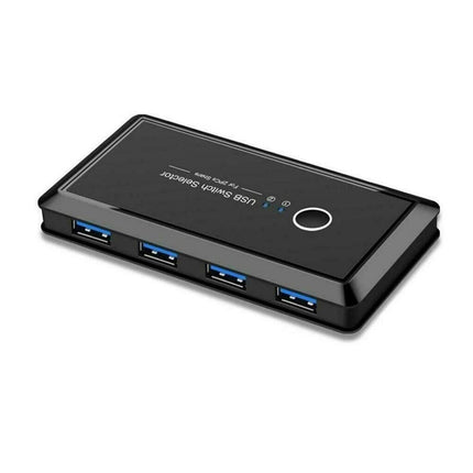 4 USB 2.0 Output Port Computer Sharing Hub Switcher Selector for Mac Chrome OS - Black