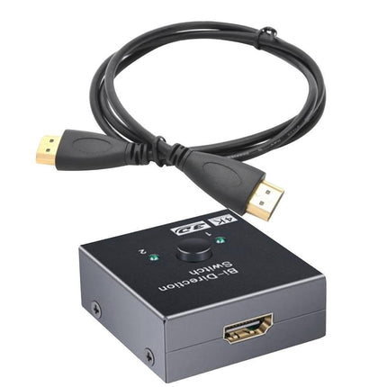 4K HDMI-compatible Dual Multiport Adapter with 2 LED Display Indicators Devices Switcher - Black