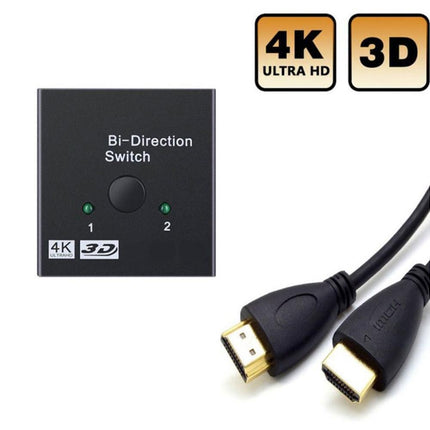4K HDMI-compatible Dual Multiport Adapter with 2 LED Display Indicators Devices Switcher - Black