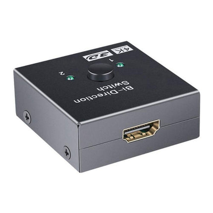 4K HDMI-compatible Dual Multiport Adapter with 2 LED Display Indicators Devices Switcher - Black