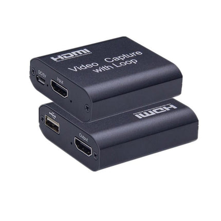 4K HDMI-compatible to USB2.0 High Clarity 1080P Video Capture Card Dongle for Game Live Streaming - Black