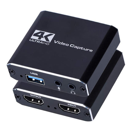 4K HDMI-compatible USB2.0 Video Capture Card Game Live Streaming Recording Box Adapter - Black
