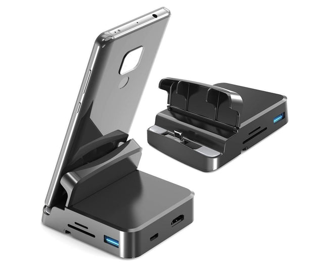 5 in1 Type C to HDMI-compatible Adapter USB 3.0/2.0 TFCard Slot Converter Holder