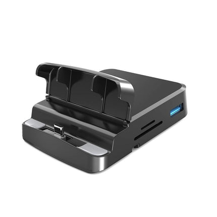 5 in1 Type C to HDMI-compatible Adapter USB 3.0/2.0 TFCard Slot Converter Holder - Black